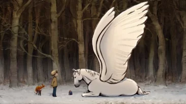 Illustration from The Boy, Mole, Fox and Horse (2022) showing heartfelt friendship journey