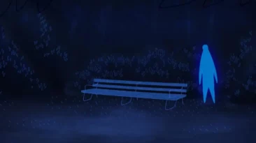 Scene from Coda 2013 animated film showing life and death symbolism