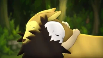 Still from Life of Death animation showing deer and Death character in forest
