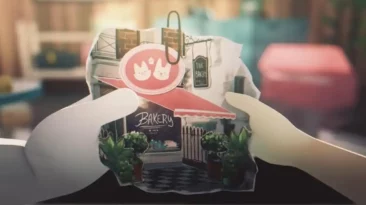 Still from Here’s the Plan 2017 short film showing couple and bakery dream.
