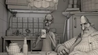 Less Than Human 2017 animated short film scene depicting heartfelt emotion and character design