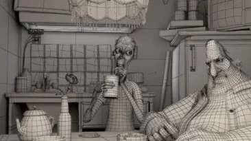 Less Than Human 2017 animated short film scene depicting heartfelt emotion and character design