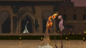 Birds of a Feather 2021 animated movie scene showing colorful bird characters