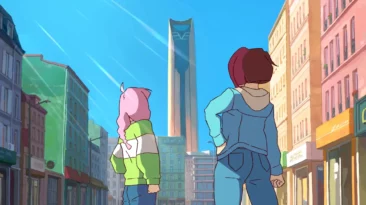 Still from Try Hard 2013 showing animated character drawing with passion