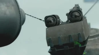 Wire Cutters 2014 sci-fi short showing two robots competing in a desert mining world