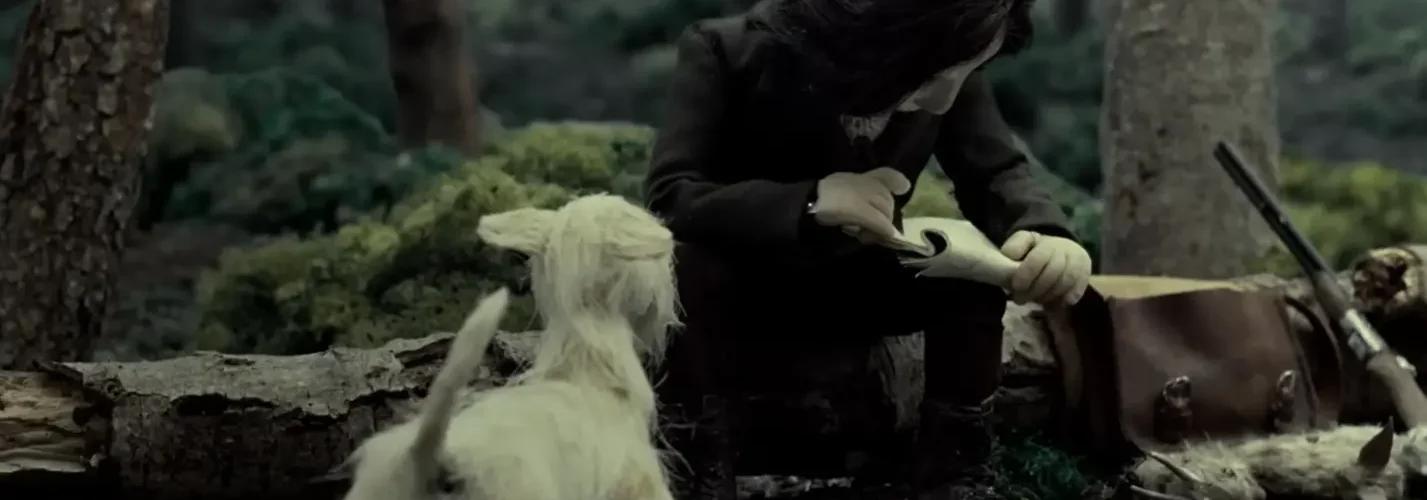 Black Eyed Dog 2022 stop-motion short film scene by Alessandro Cino Zolfanelli showing symbolic black-eyed dog