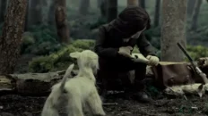 Black Eyed Dog 2022 stop-motion short film scene by Alessandro Cino Zolfanelli showing symbolic black-eyed dog